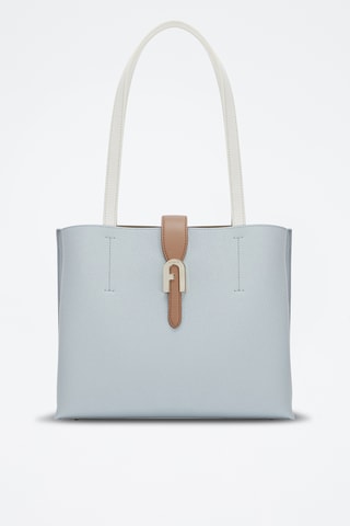 Sac porté épaule en cuir de veau - Ciel