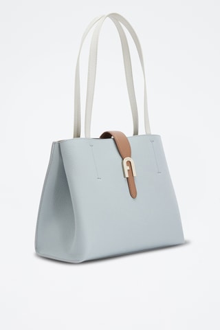 Sac porté épaule en cuir de veau - Ciel