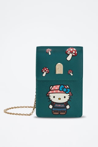 Sac bandoulière en cuir Hello Kitty Sanrio - Bleu canard