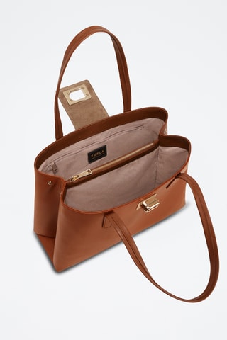 Cabas en cuir de veau - Camel