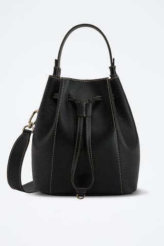 Sac seau en cuir de veau - Noir