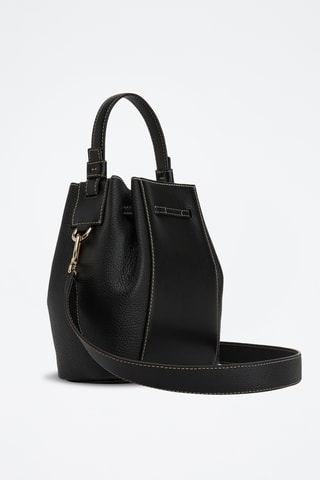 Sac seau en cuir de veau - Noir