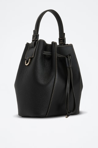 Sac seau en cuir de veau - Noir