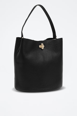 Sac seau en cuir de veau - Noir