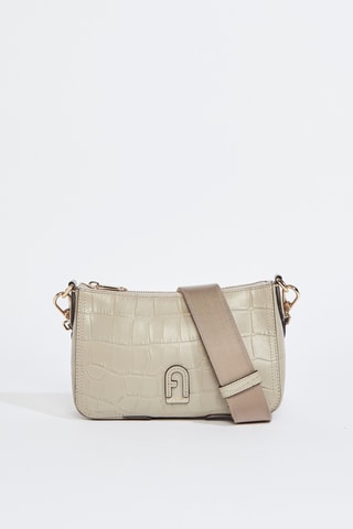 Sac bandoulière en cuir de veau - Gris clair