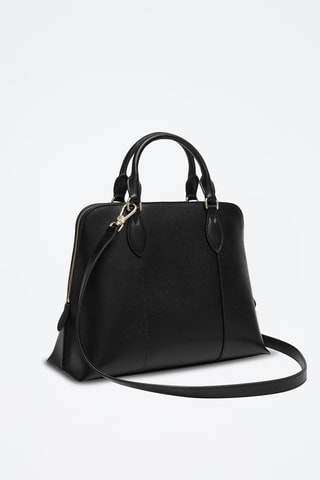 Sac à main en cuir de veau - Noir et argenté