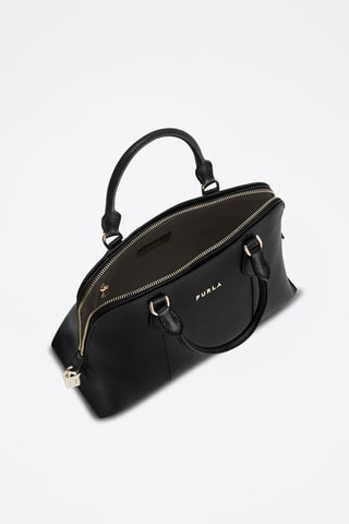 Sac à main en cuir de veau - Noir et argenté