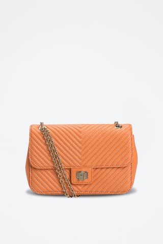 Sac bandoulière en cuir d’agneau nappa - Orange