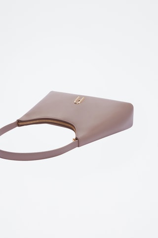 Sac porté épaule en cuir de veau - Mauve