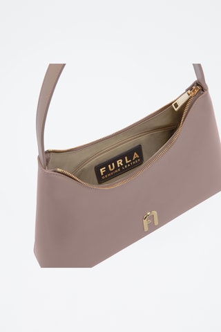 Sac porté épaule en cuir de veau - Mauve