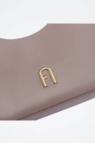 Sac porté épaule en cuir de veau - Mauve