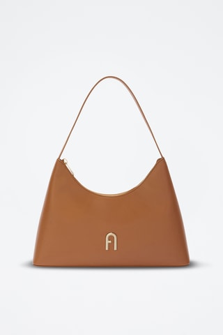 Sac porté épaule en cuir de veau - Camel