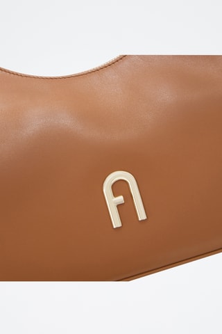 Sac porté épaule en cuir de veau - Camel