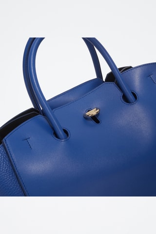 Sac à main en cuir de veau - Bleu cobalt