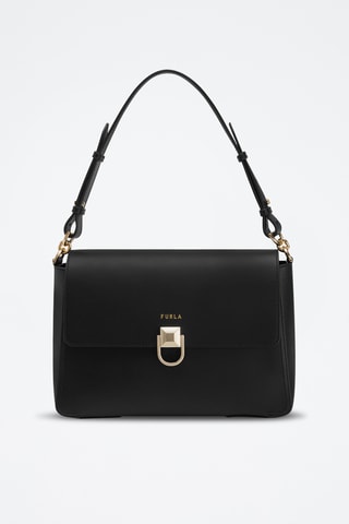 Sac porté épaule en cuir de veau - Noir