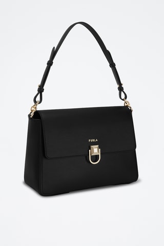 Sac porté épaule en cuir de veau - Noir