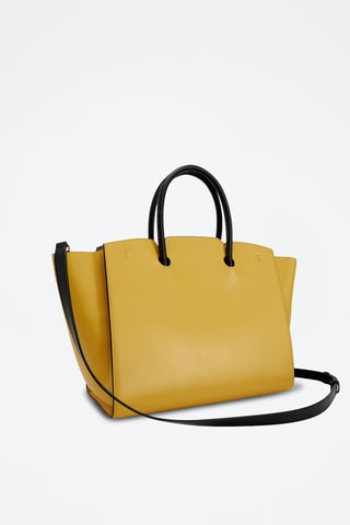 Sac à main en cuir de veau - Jaune et noir