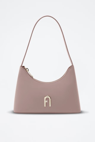 Sac porté épaule en cuir de veau - Mauve