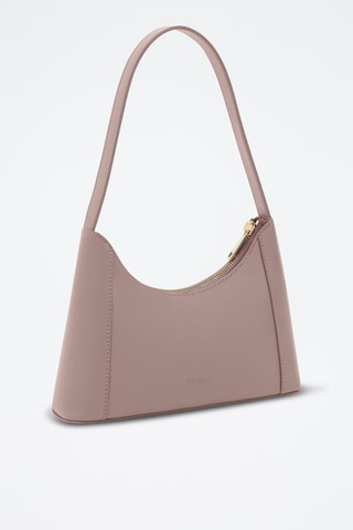 Sac porté épaule en cuir de veau - Mauve