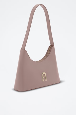 Sac porté épaule en cuir de veau - Mauve