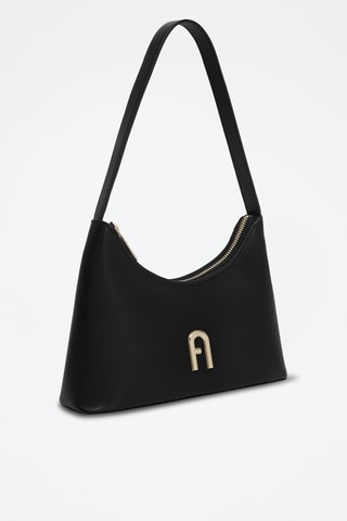 Sac porté épaule en cuir de veau - Noir