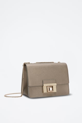 Sac bandoulière en cuir de veau - Gris foncé