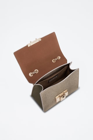 Sac bandoulière en cuir de veau - Gris foncé