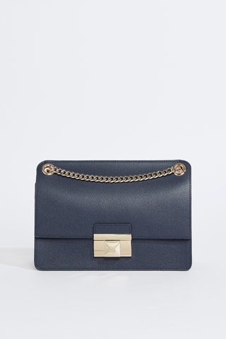 Sac bandoulière en cuir de veau - Bleu marine