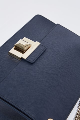 Sac bandoulière en cuir de veau - Bleu marine