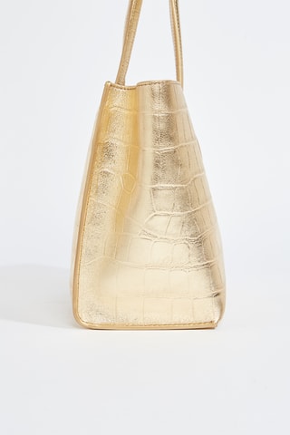 Sac porté épaule en cuir de veau - Doré