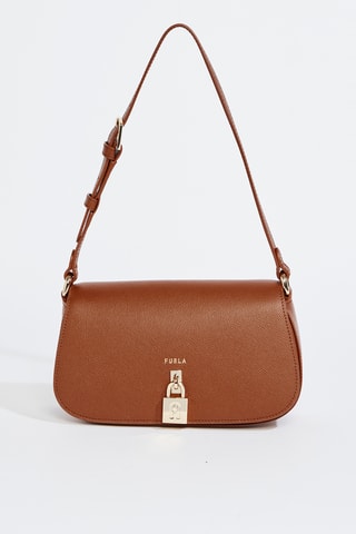 Sac porté épaule en cuir de veau - Camel