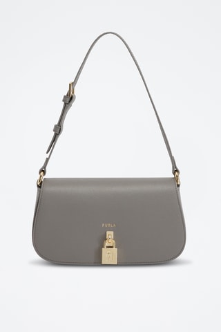 Sac porté épaule en cuir de veau - Gris foncé