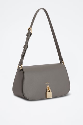 Sac porté épaule en cuir de veau - Gris foncé