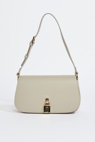 Sac porté épaule en cuir de veau - Gris clair