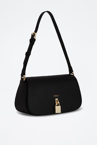 Sac porté épaule en cuir de veau - Noir