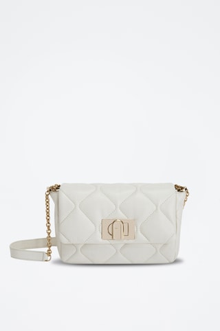 Sac bandoulière en cuir de mouton nappa - Blanc