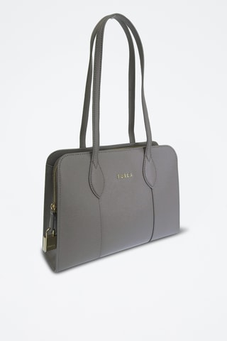 Sac porté épaule en cuir de veau - Gris foncé