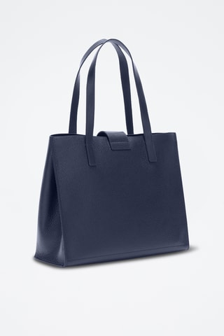 Sac porté épaule en cuir de veau - Bleu marine