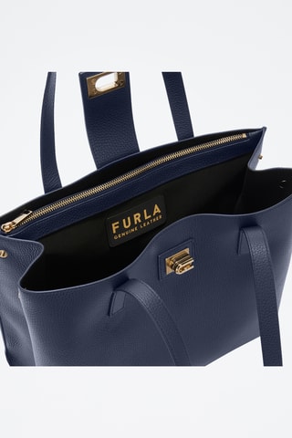 Sac porté épaule en cuir de veau - Bleu marine