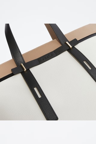 Sac à main en cuir de veau - Blanc et beige