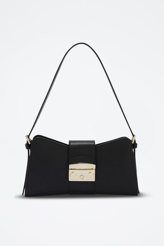 Sac porté épaule en cuir de veau - Noir