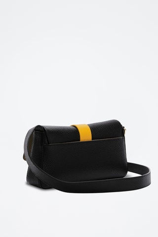 Sac bandoulière en cuir de veau - Noir et jaune