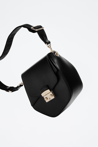 Sac bandoulière en cuir de veau - Noir