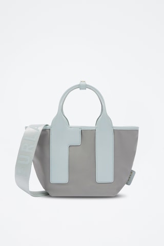 Sac à main en cuir - Gris clair et ciel