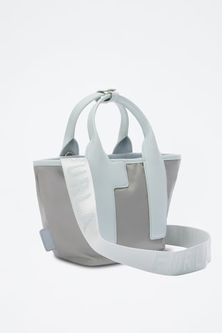 Sac à main en cuir - Gris clair et ciel