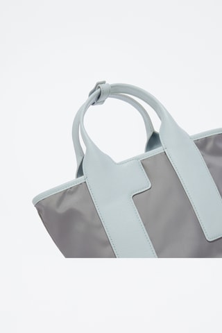 Sac à main en cuir - Gris clair et ciel