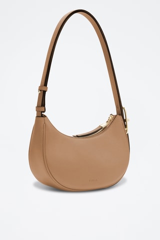 Sac porté épaule en cuir de veau - Marron clair