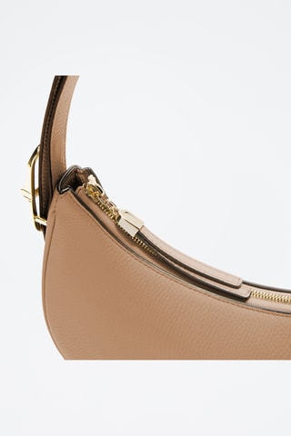 Sac porté épaule en cuir de veau - Marron clair