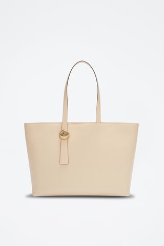 Cabas en cuir de veau - Beige clair