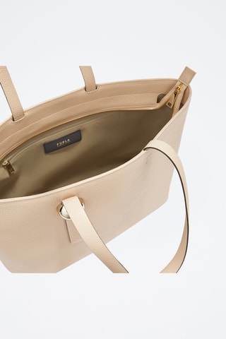 Cabas en cuir de veau - Beige clair